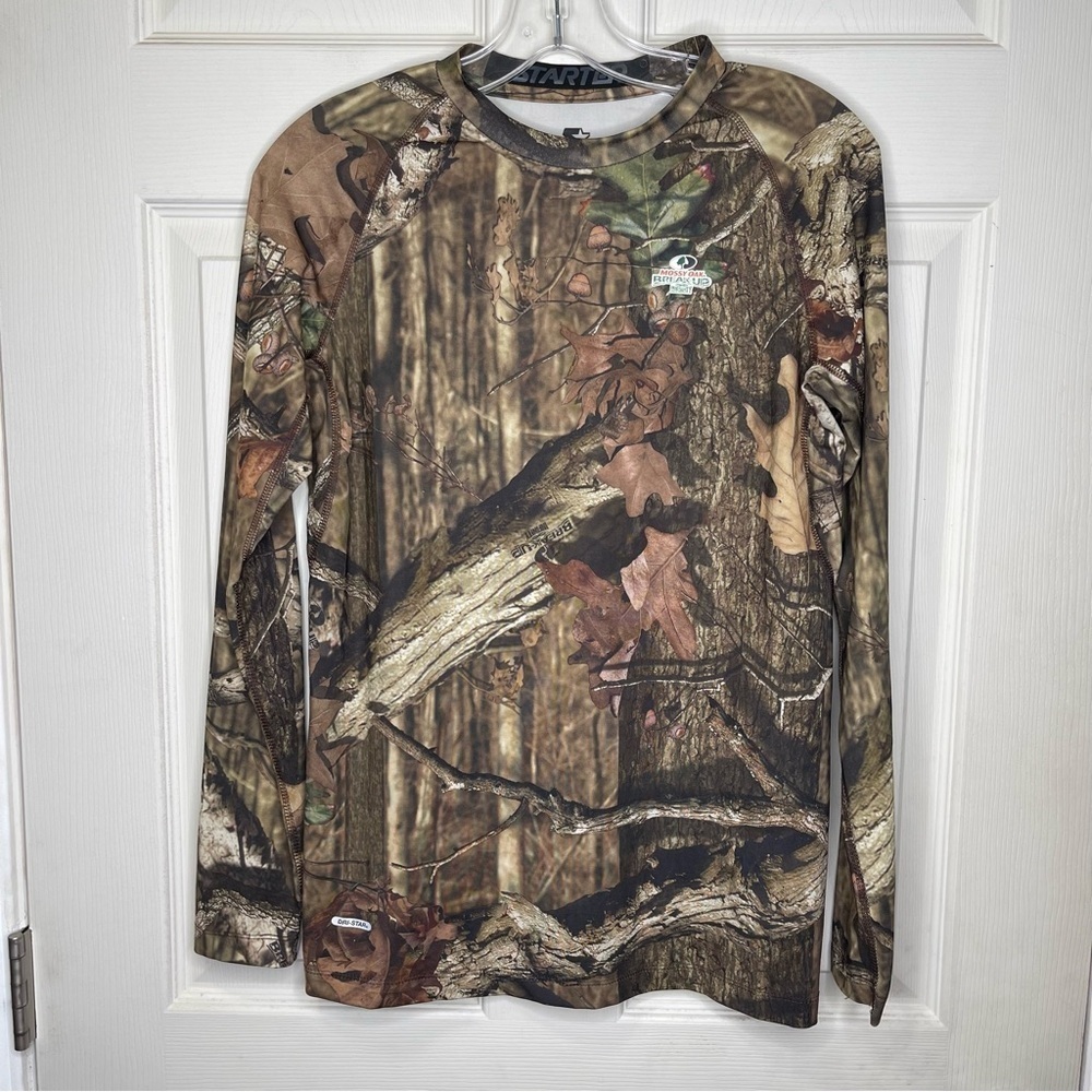 Starter Mossy Oak Dri-Star T Shirt Hunting Camouflage Break Up Infinity LS Sz S